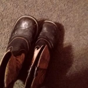 JUSTIN Gypsy Tiger Zebra Stripe Ostrich Boots Leather Western 9B